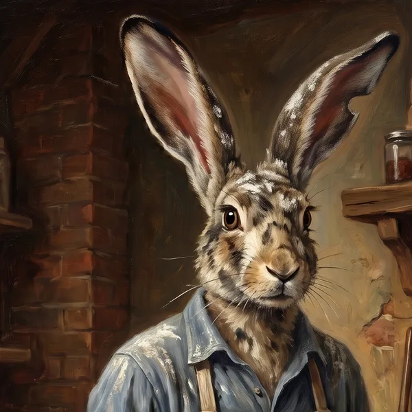 Jack Bean, a scraggly jackrabbit baker in a flour-dusted apron.